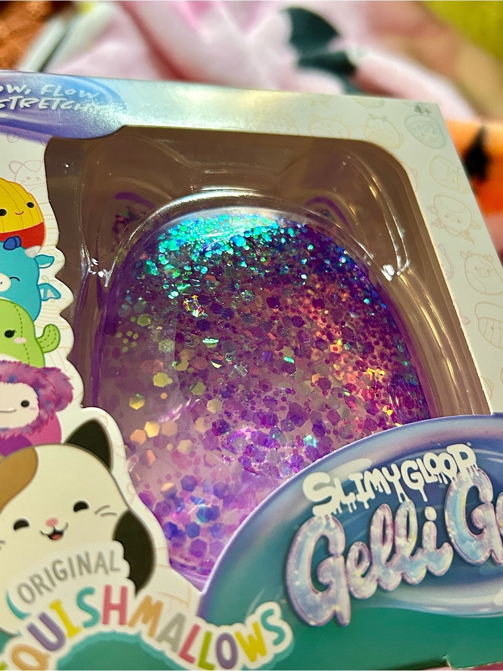 Squishmallows Purple Glitter Gelli Gels Cat Ear Slime NEW - Picture 2 of 5
